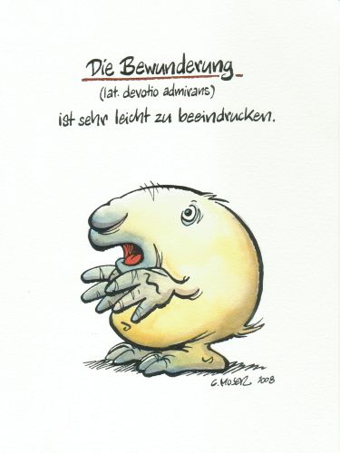 Monster des Alltags: "Die Bewunderung" Tusche/Aquarell