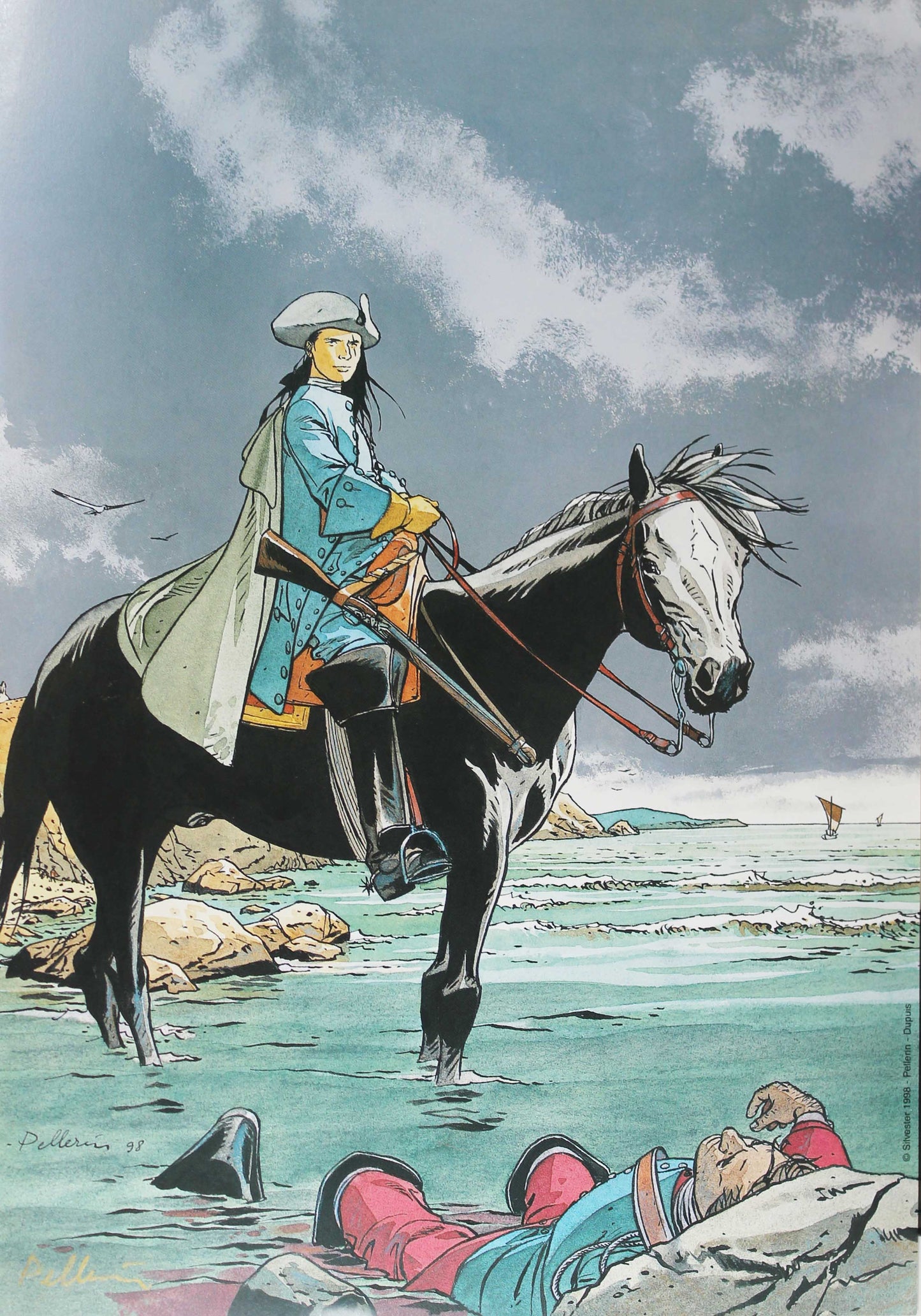 Patrice Pellerin - Der Schrei des Falken Kunstdruck signiert