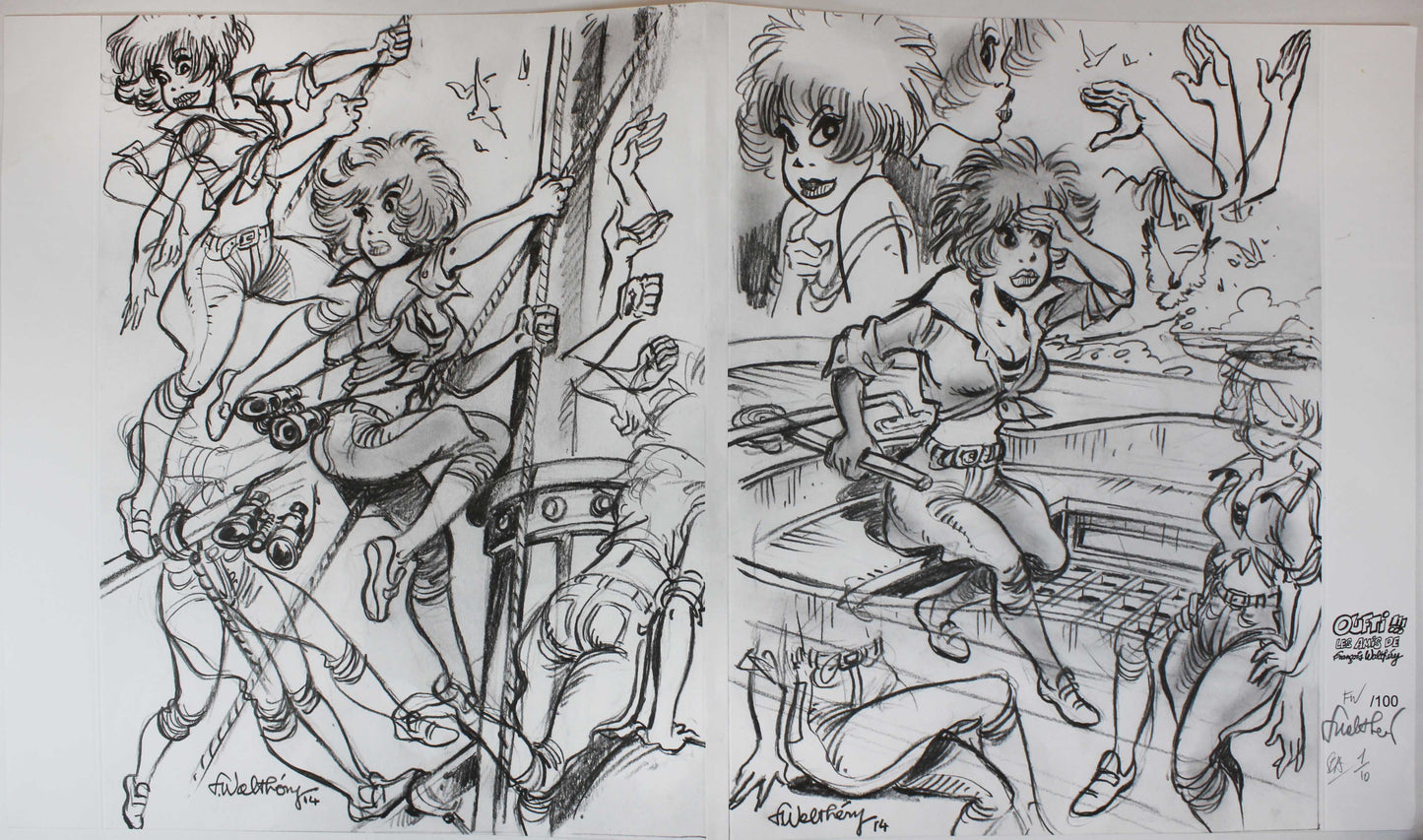 Francois Walthery - Kunstdruck Les Amis de F. Walthery signiert und nummeriert