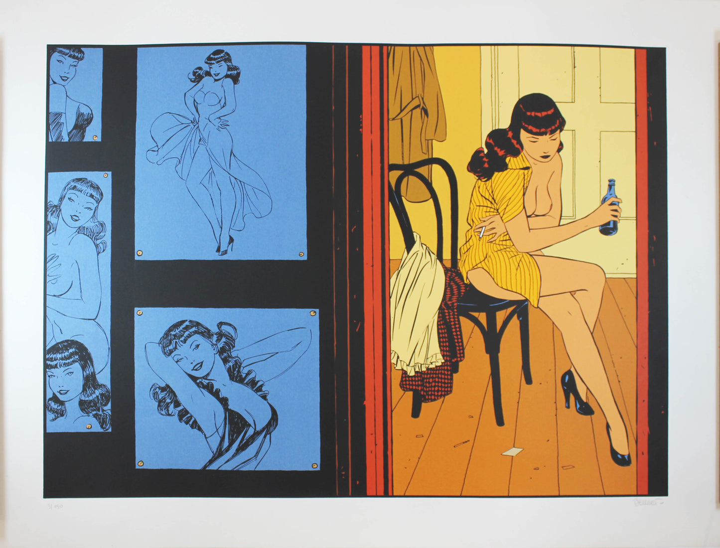 Philippe Berthet - La Pause - Siebdruck signiert und nummeriert