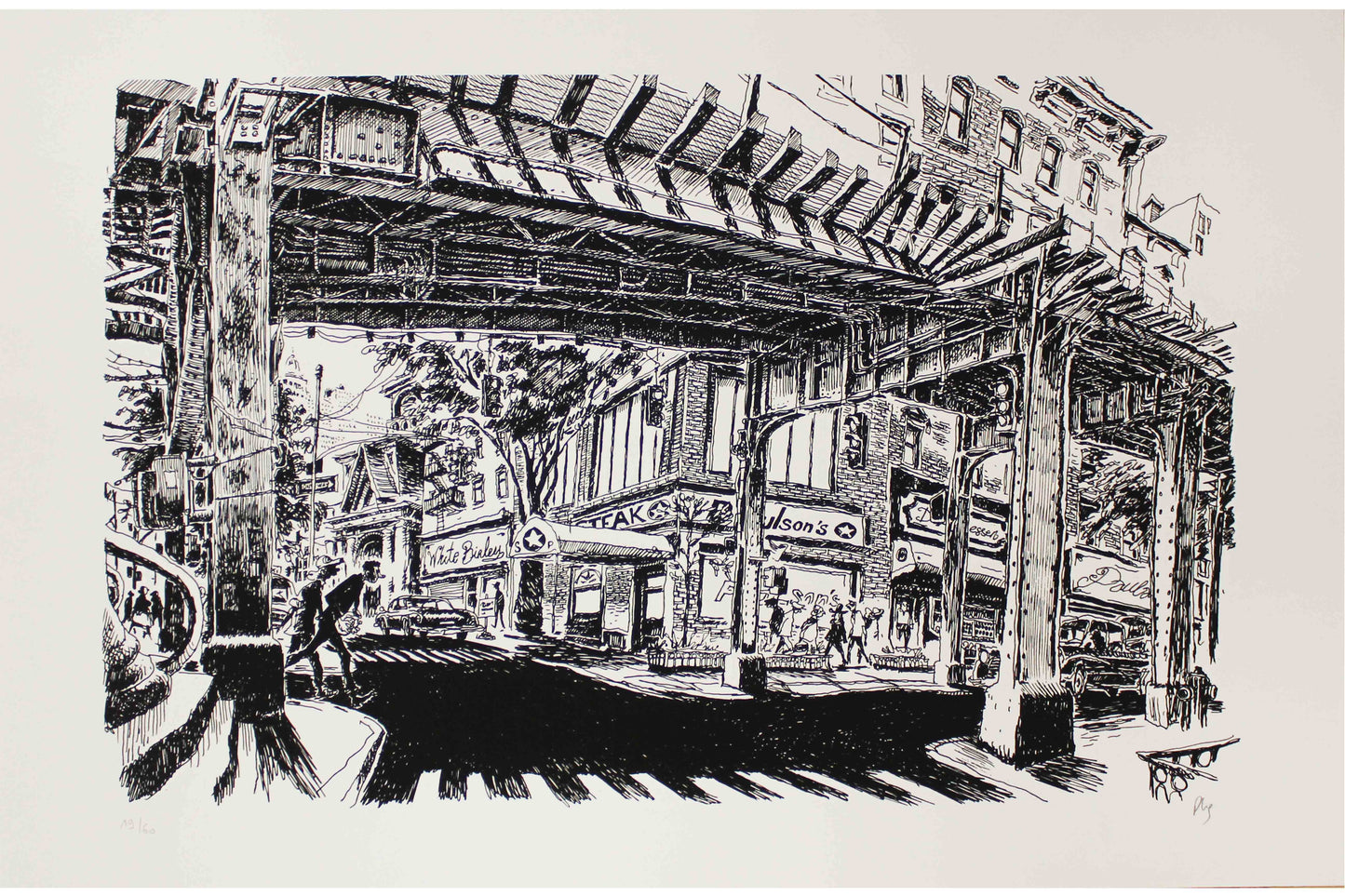 Pierre-Henry Gomont: La Fuite du Cerveau s/w Serigraphie