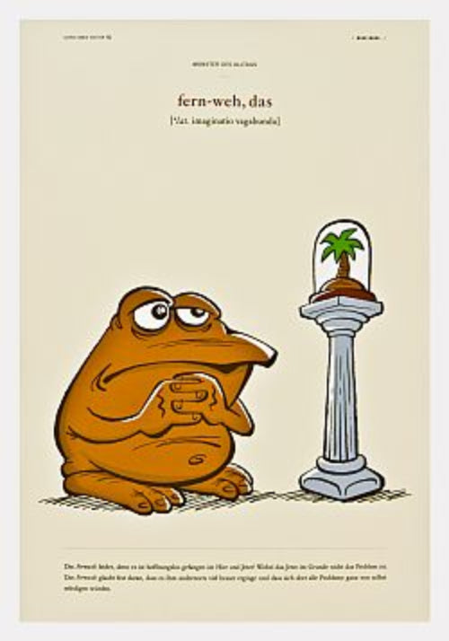 Monster des Alltags Siebdruck: Fernweh