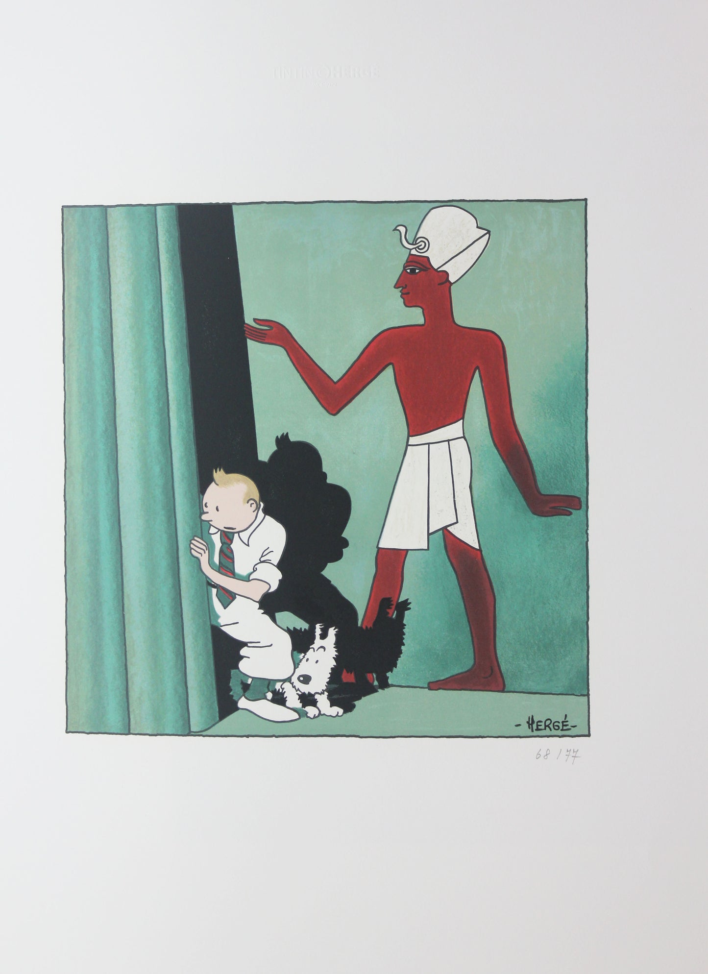 Tim und Struppi Siebdruck Cigars du Pharao