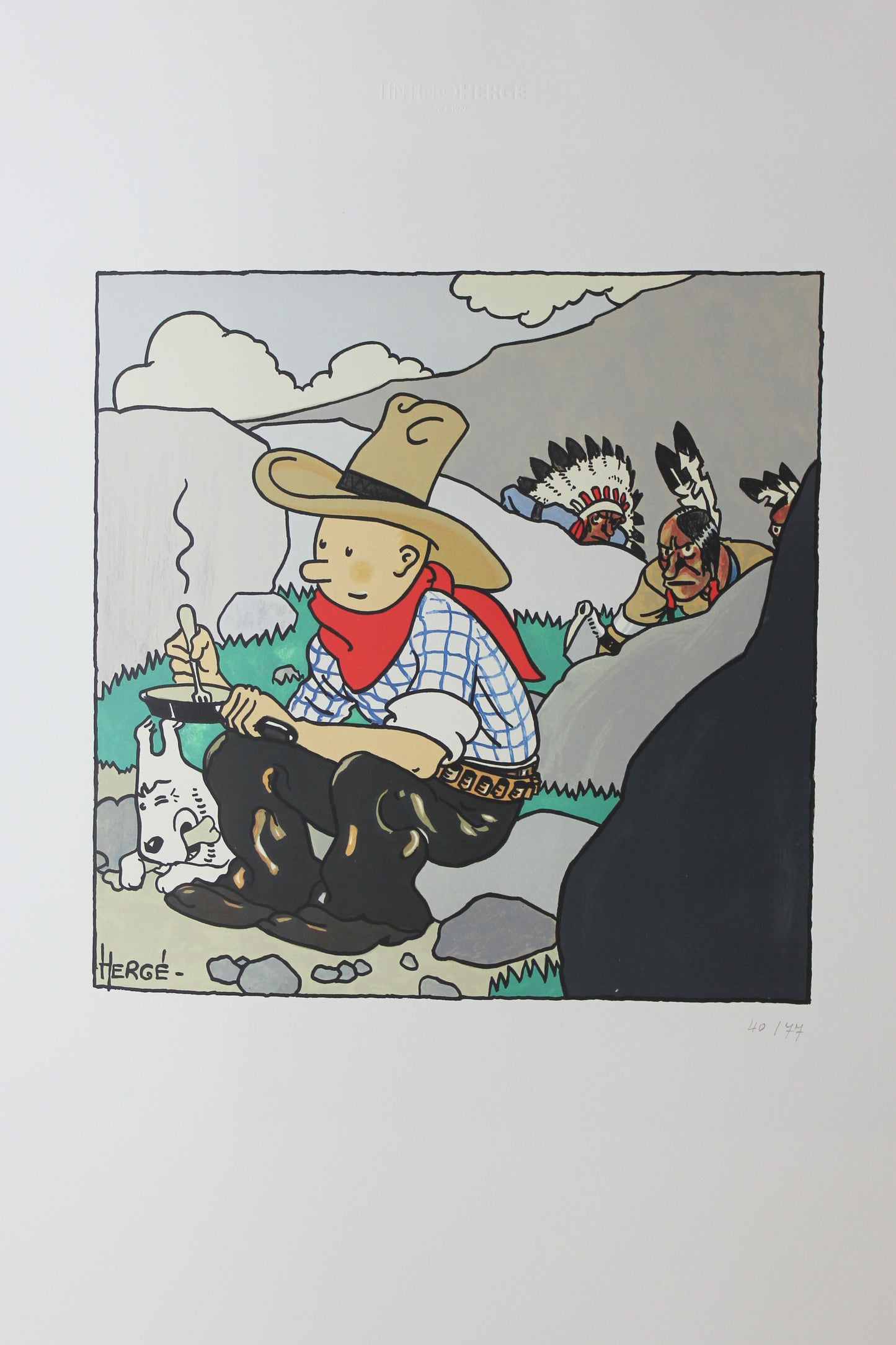 Tim und Struppi Siebdruck Amerique