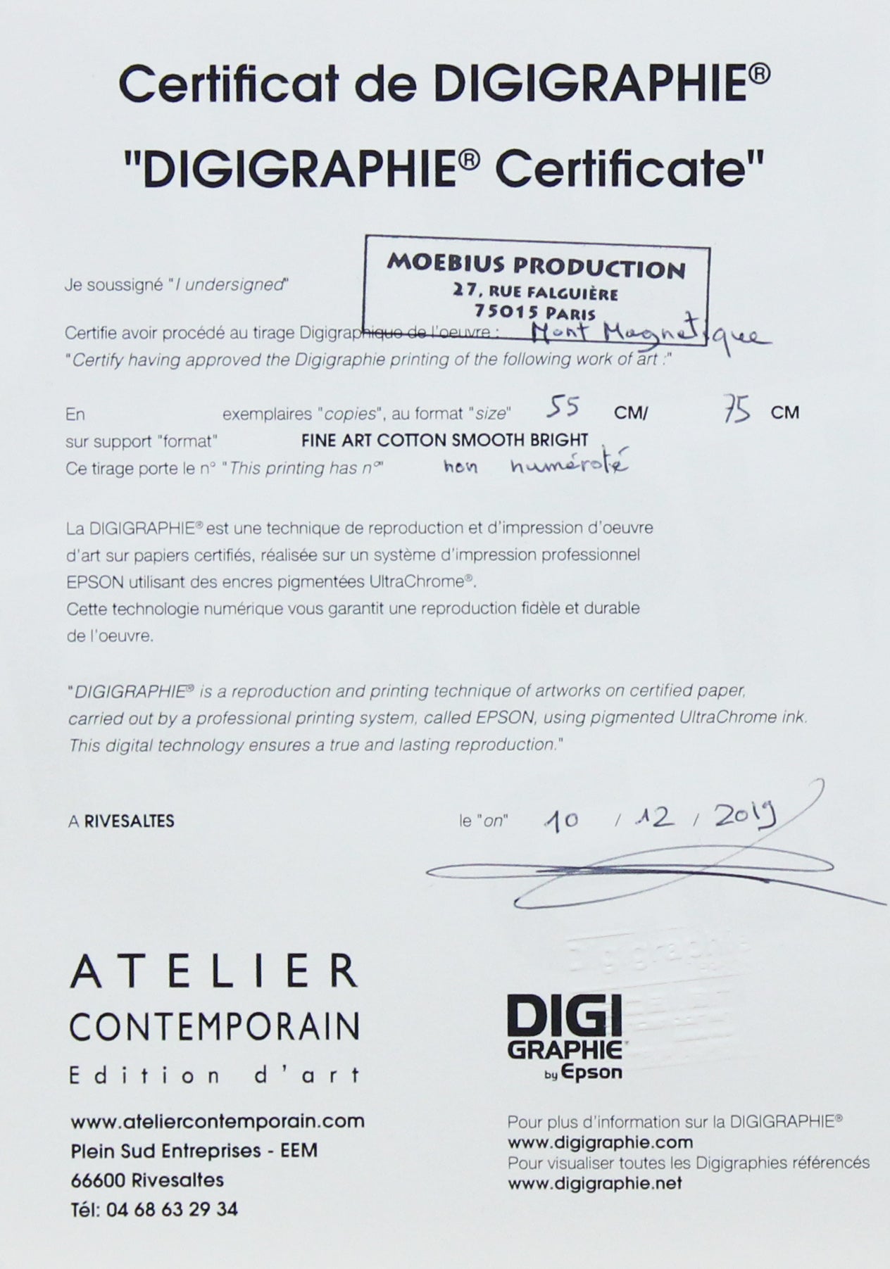 Moebius Digigraphie Mons Magnetique