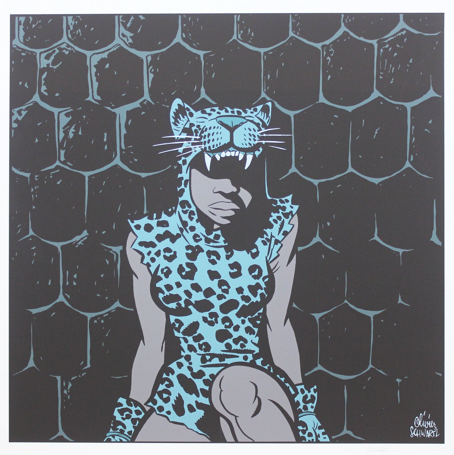 Spirou und Fantasio Siebdruck Ariota Leopardenfrau