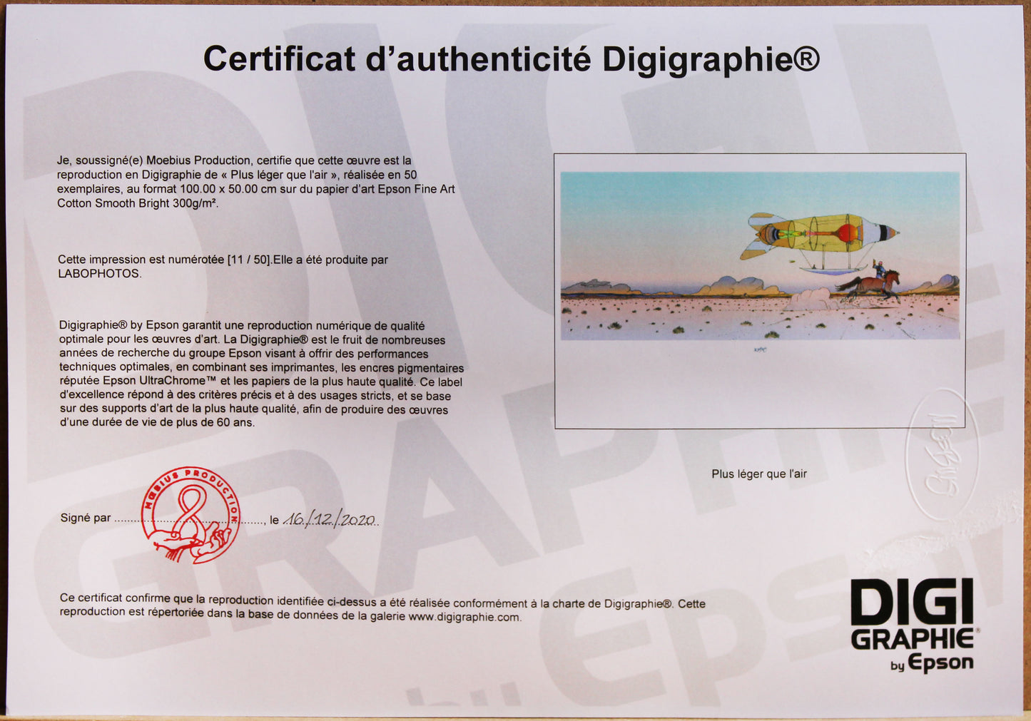 Moebius Digigraphie Plus léger que l'air