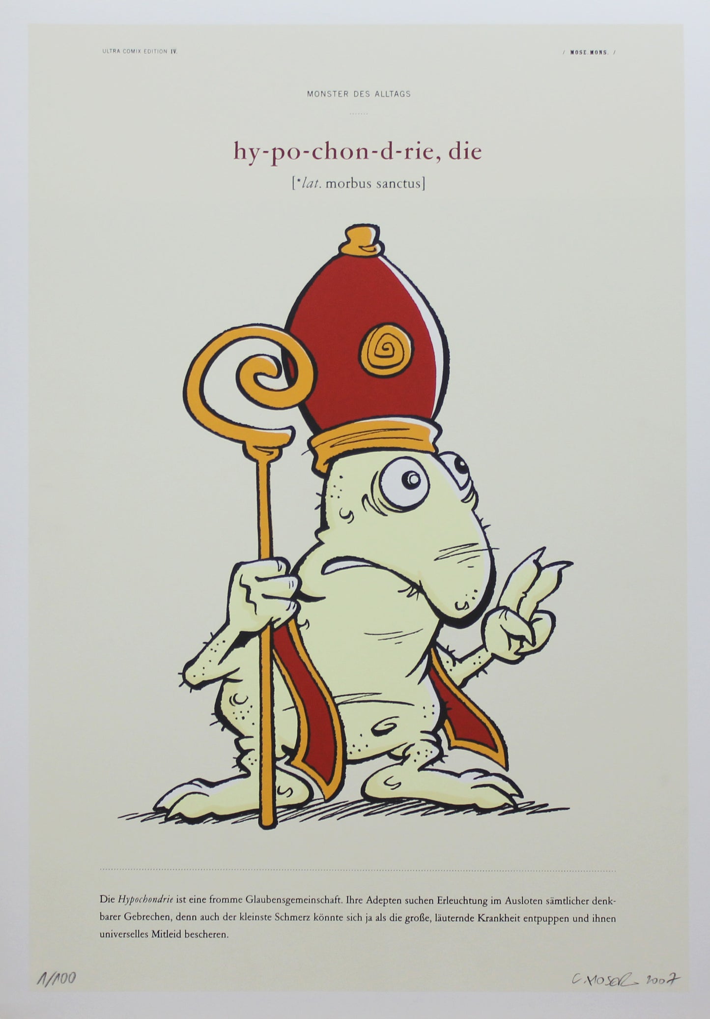 Monster des Alltags Siebdruck: Hypochondrie
