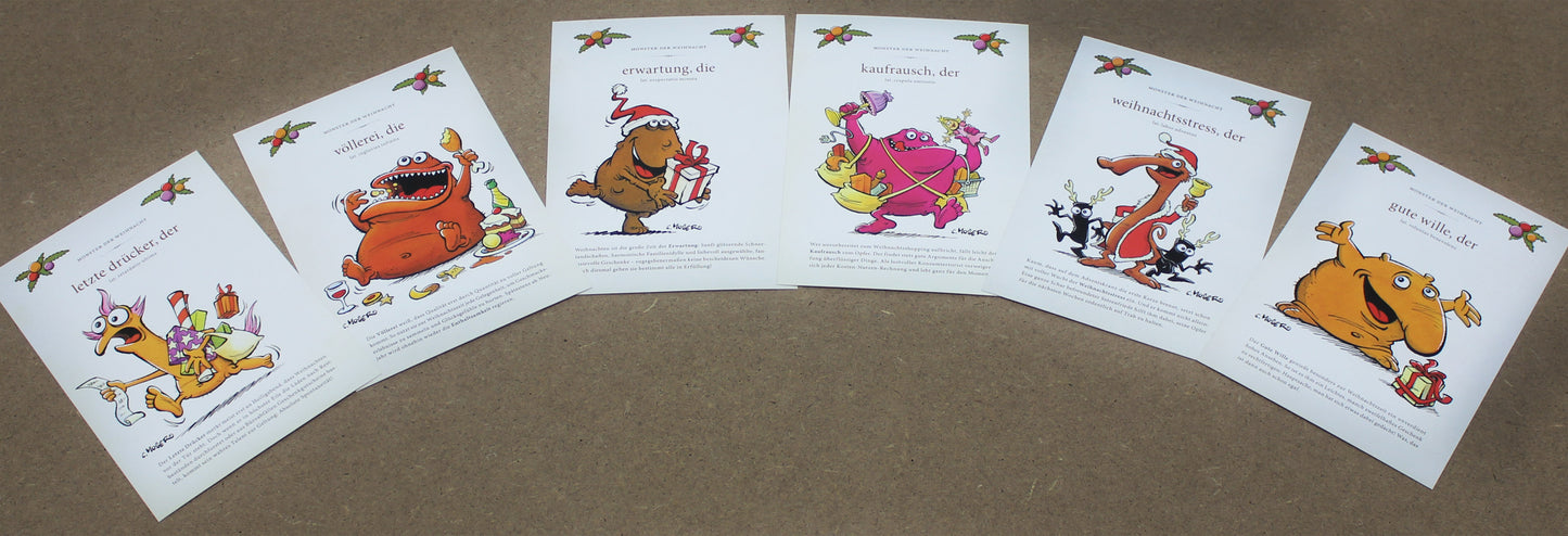 Monster des Alltags: Weihnachtspostkarten Set