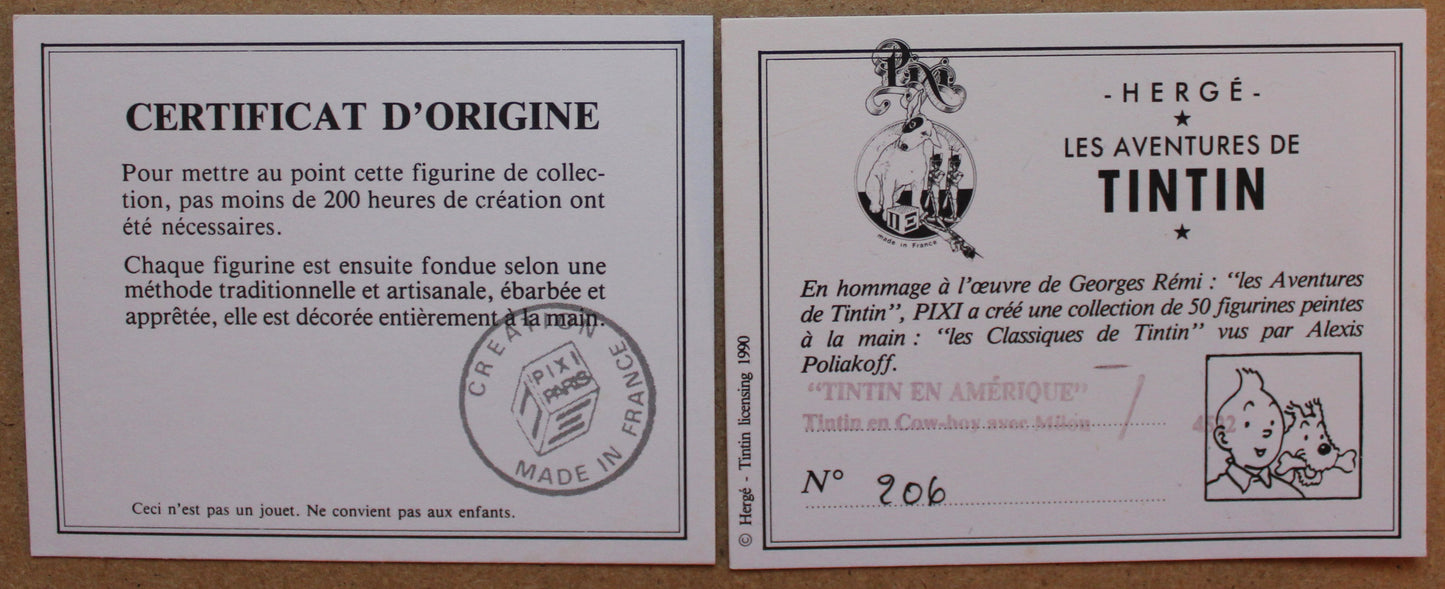 Tintin en Amerique, Tintin en Cowboy avec Milou