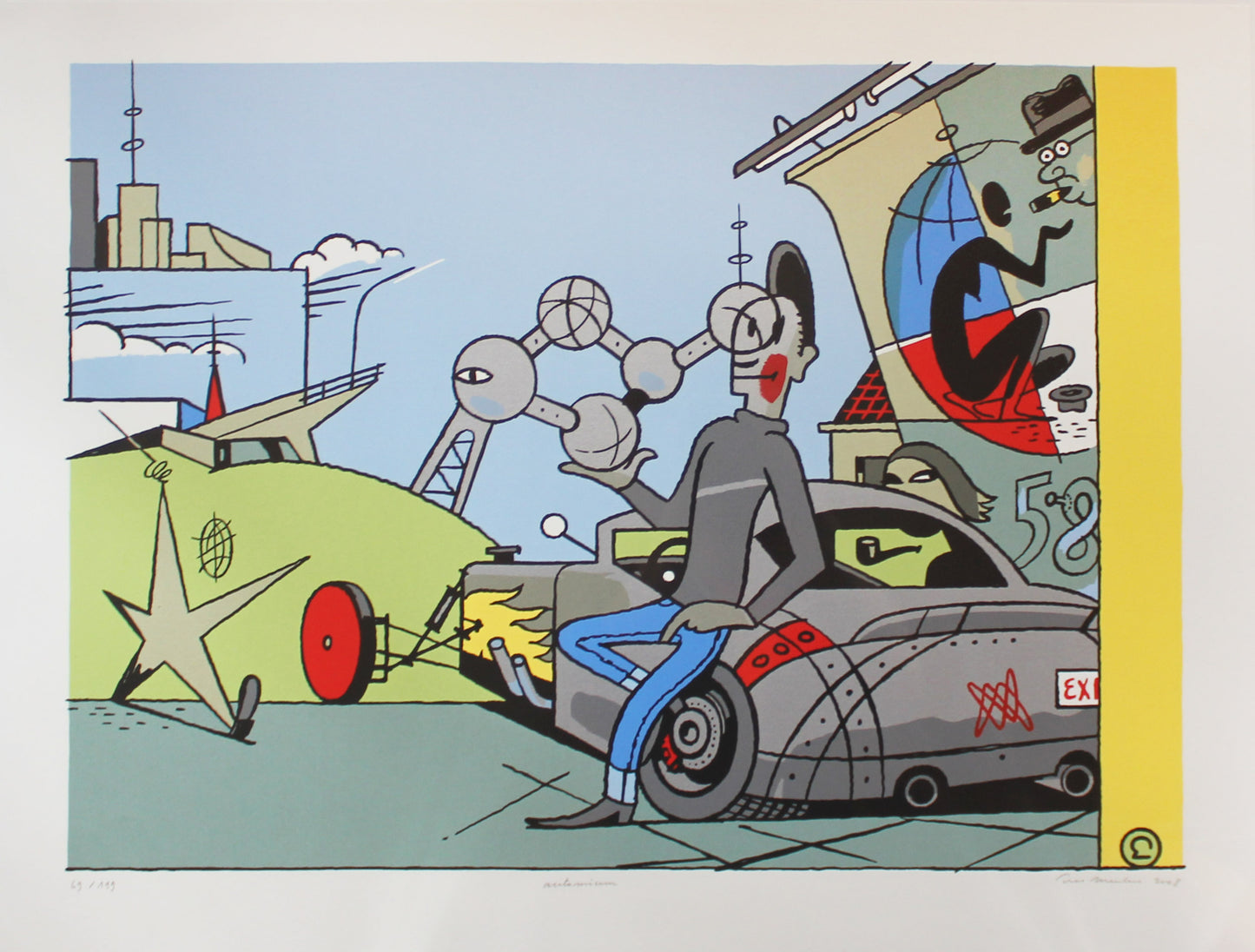 Atomium Automium - Siebdruck von Ever Meulen