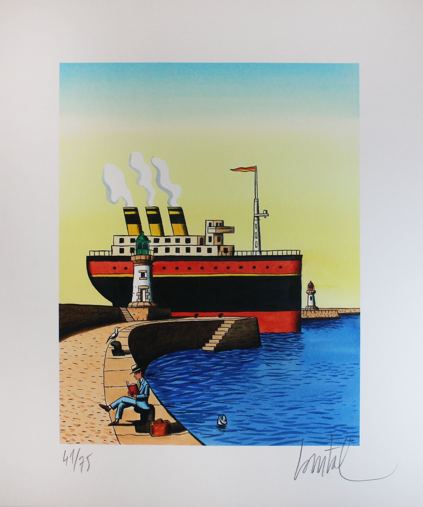 Sur les Quais - Siebdruck von Jacques Loustal