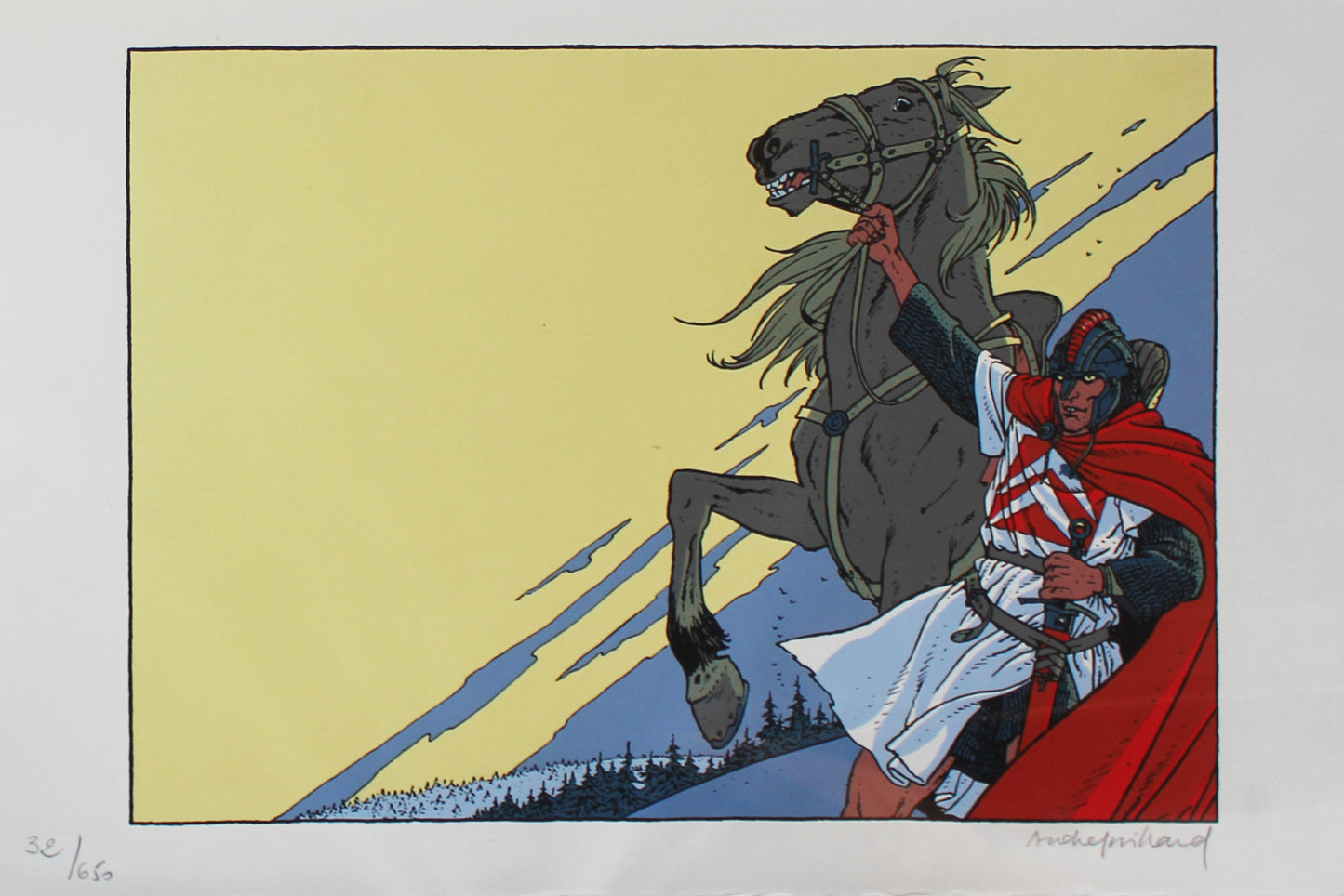 Le Chevalier Citroën - Siebdruck von Andre Juillard aus dem Portfolio Les Chevrons voient rouge