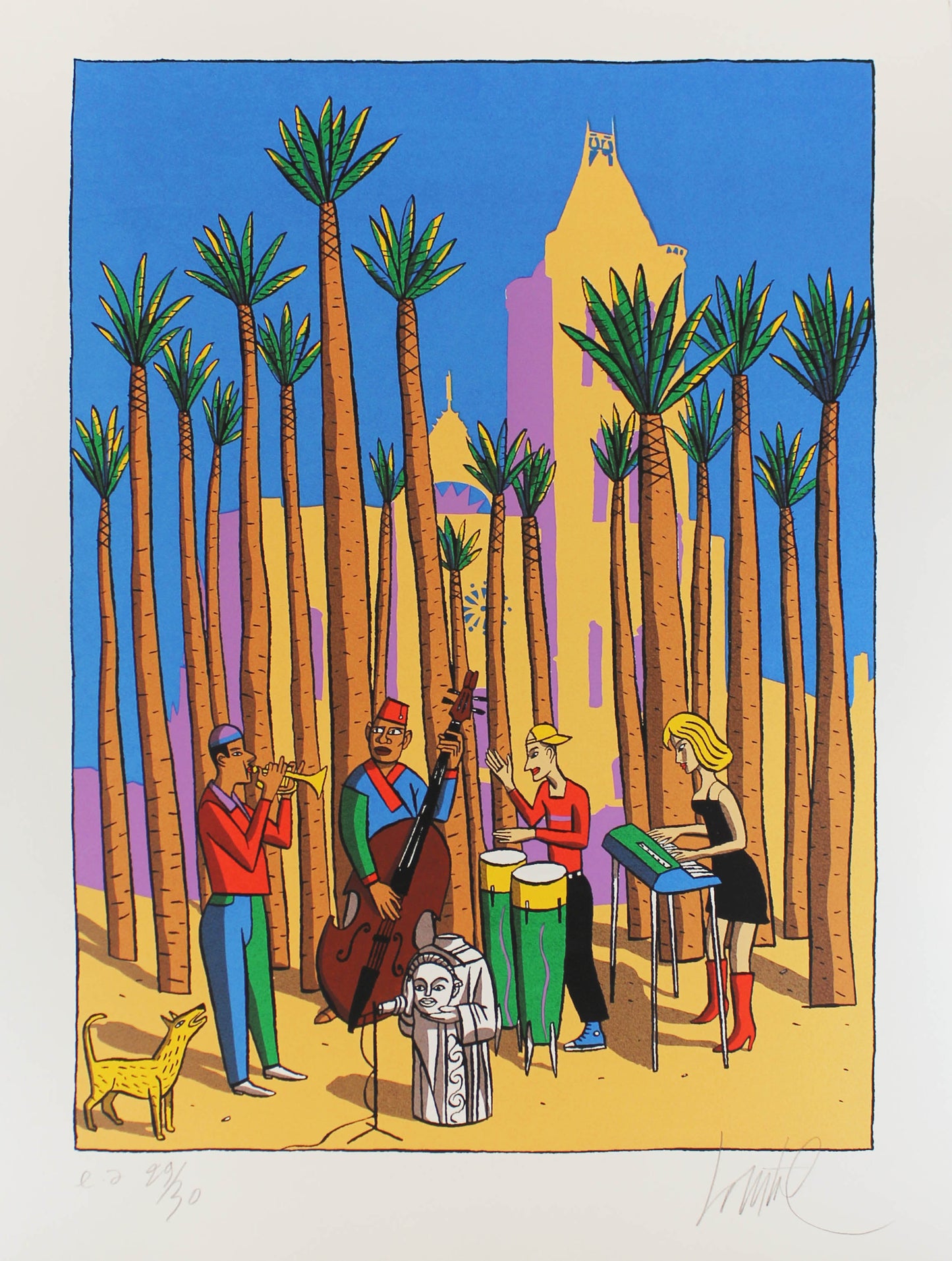 Bonne année Saint-Denis - Siebdruck von Jacques Loustal