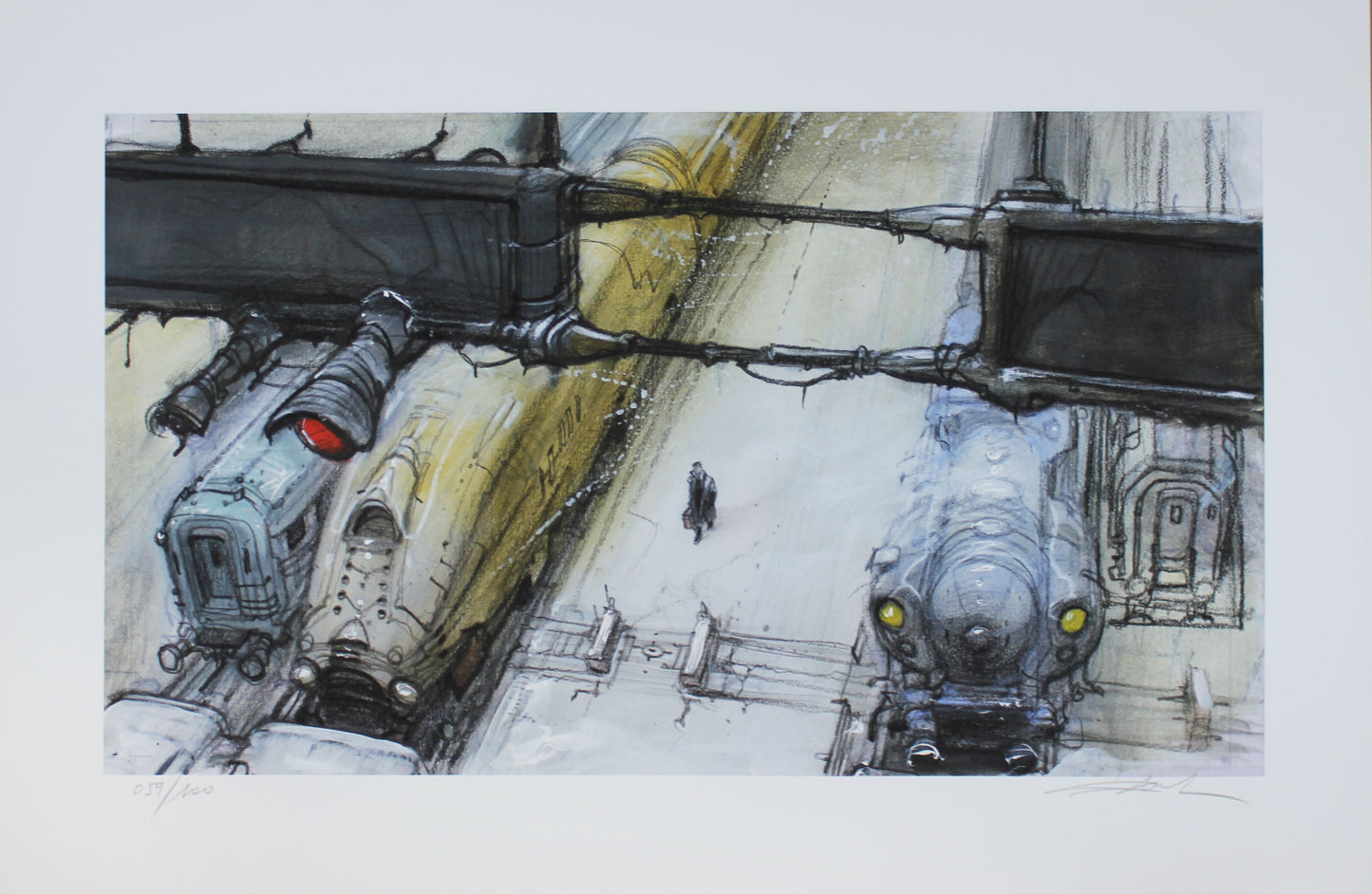 Enki Bilal: Trains - Pigmentdruck signiert