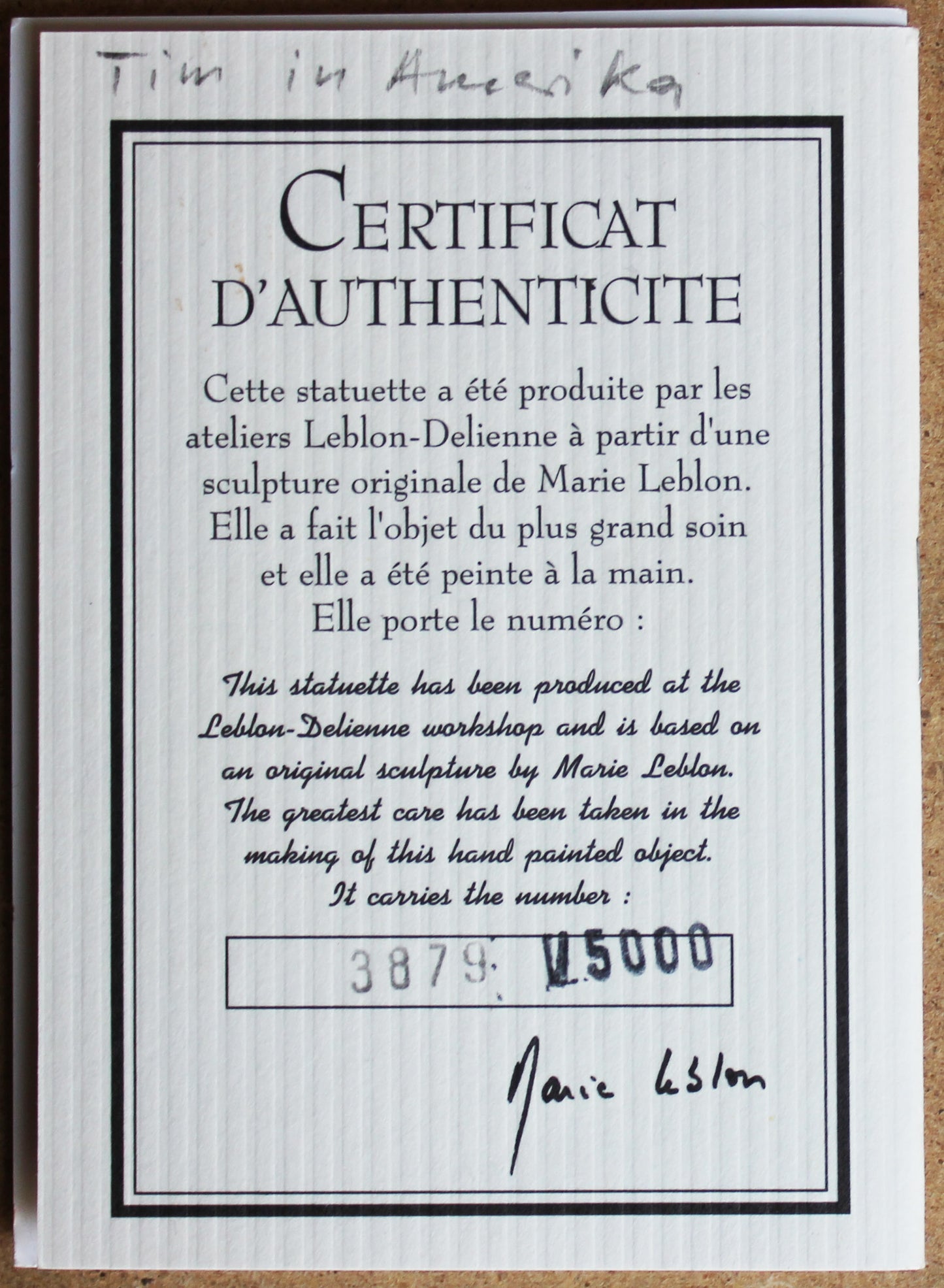 Collection au fil des albums: Tim in Amerika