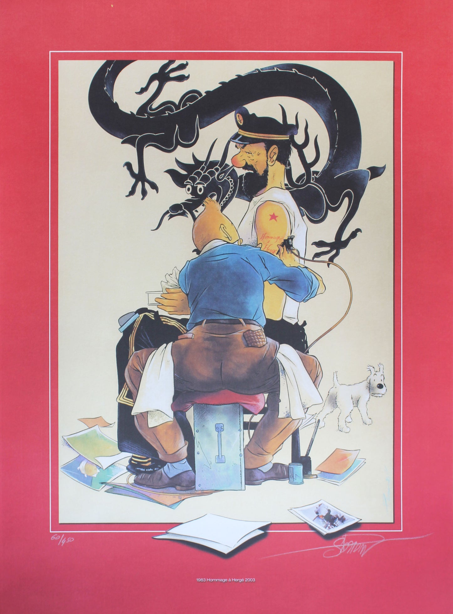 Tintin Tatouage - Offsetdruck von Somon -