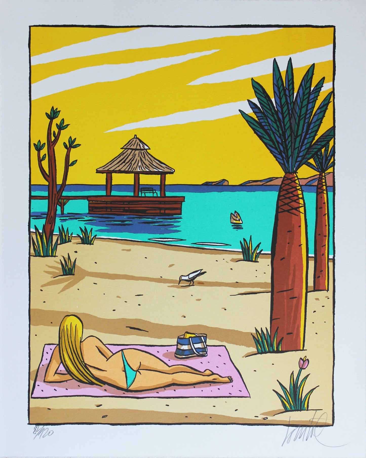 Le kiosque - Siebdruck von Jacques Loustal