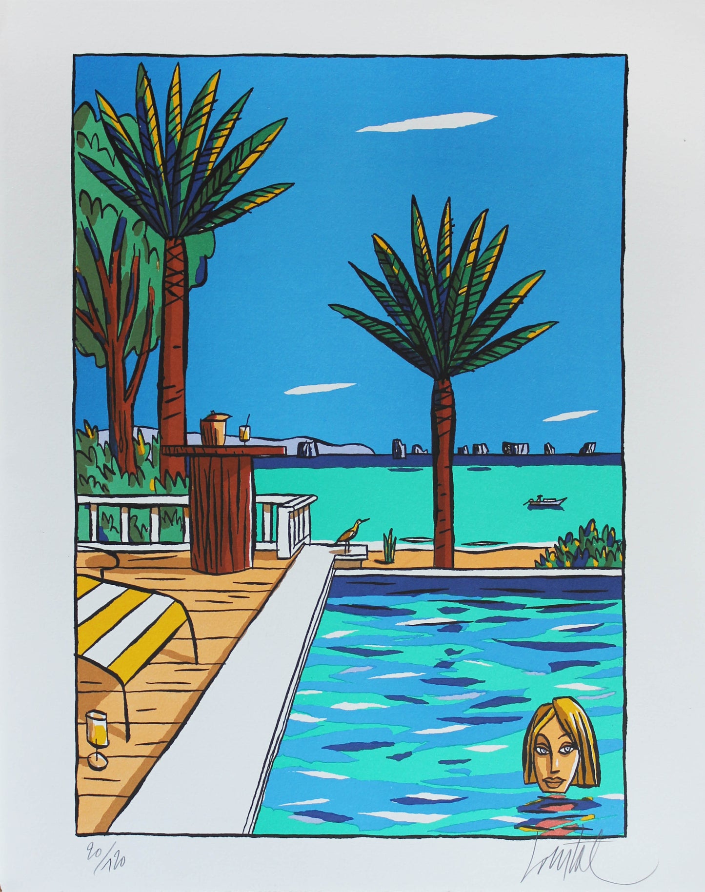 15 Heures dans le Golf de Phuket - Siebdruck von Jacques Loustal