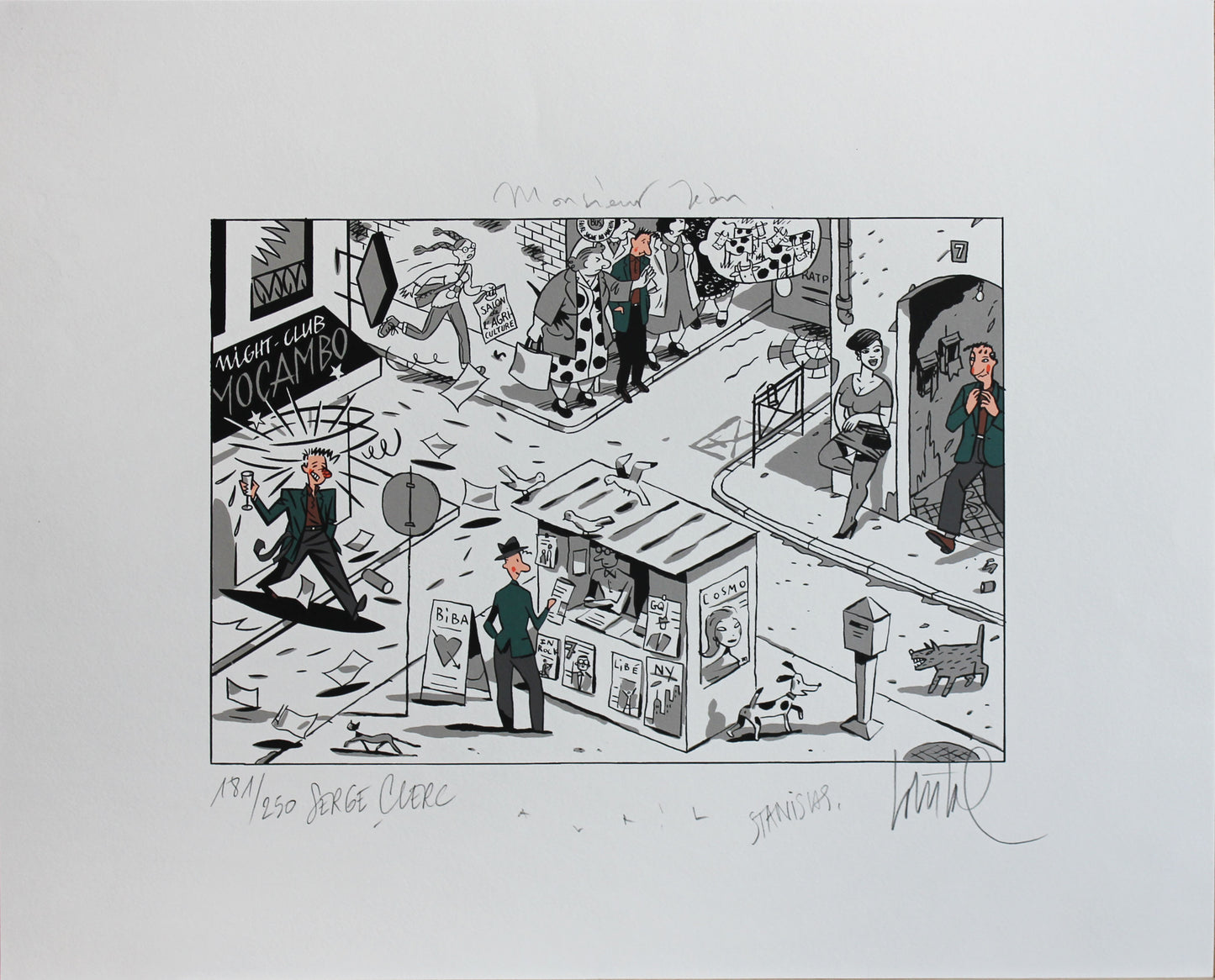 Monsieur Jean - Collective Siebdruck von Avril, Clerc, Loustal und Stanislas