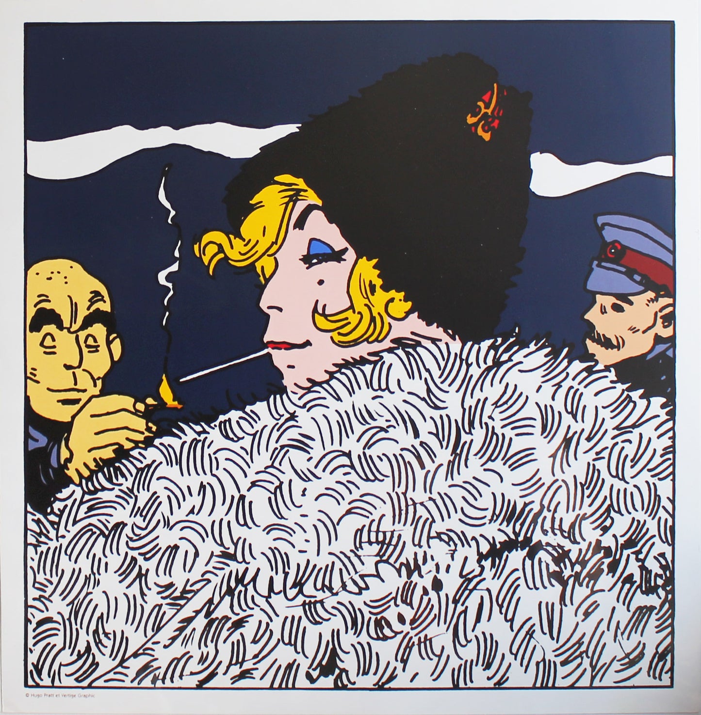 Corto Maltese Marina Seminova - Siebdruck von Hugo Pratt