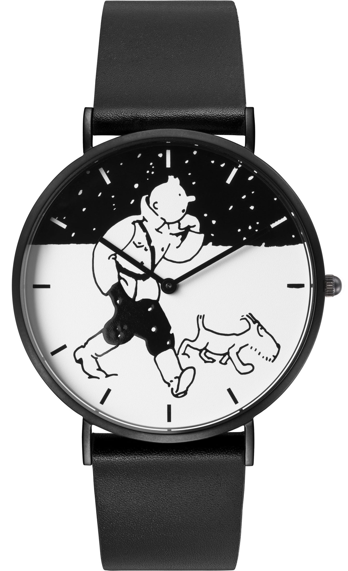 Tim und Struppi Armbanduhr Soviet Classic Snow schwarz M