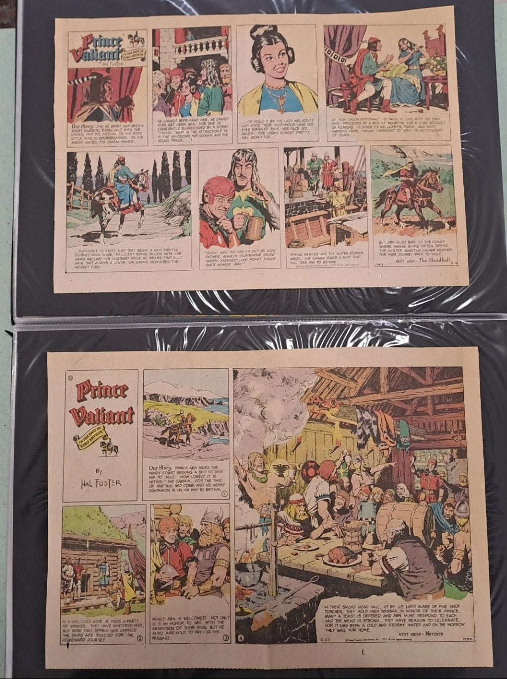 Prinz Eisenherz - Prince Valiant Original Zeitungsseiten - 1974 komplett