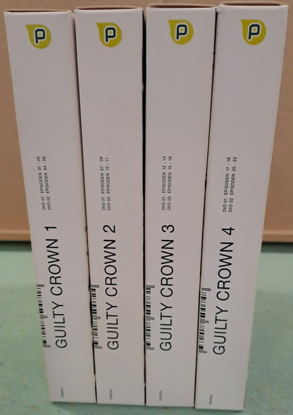Guilty Crown 1-4 komplett auf 8 DVDs in 4 Schubern