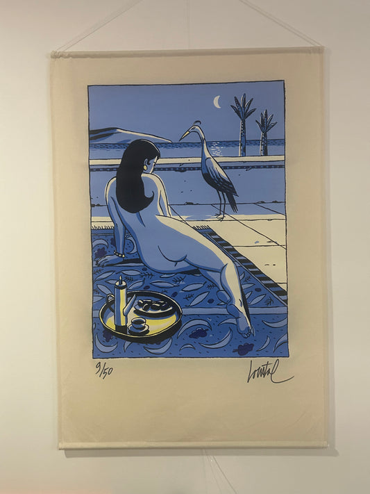 L'Odalisque - Textilsiebdruck von Jacques Loustal