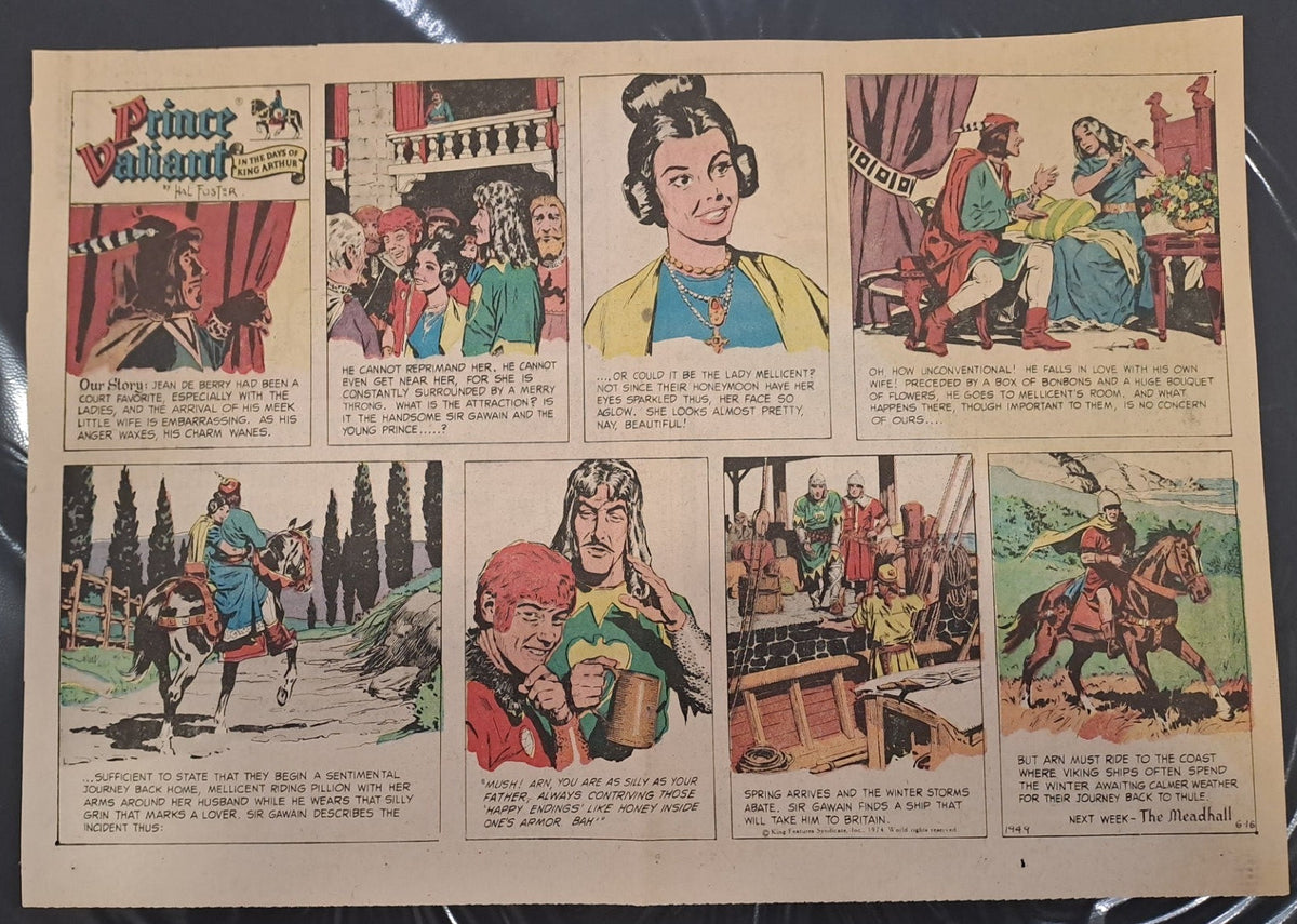 Prinz Eisenherz - Prince Valiant Original Zeitungsseiten - 1974 komplett