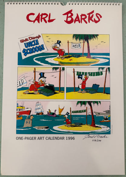 Carl Barks One-Pager Art Calendar 1996 signiert