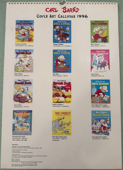 Carl Barks Cover Art Calendar 1996 signiert