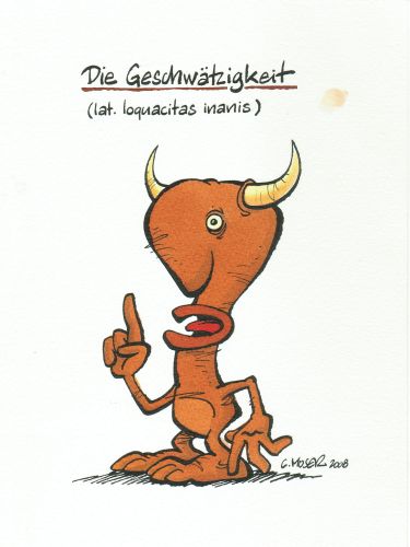 Monster des Alltags: "Die Geschwätzigkeit" Tusche/Aquarell