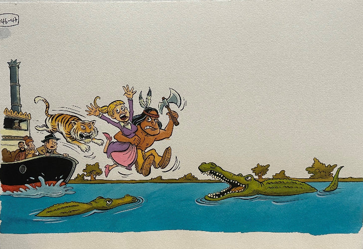 Karl May: Originalillustration Seite 46/47