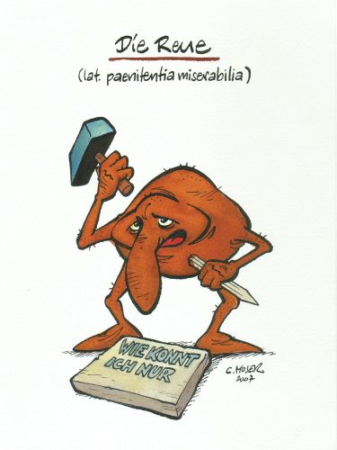 Monster des Alltags: "Die Reue" Tusche/Aquarell