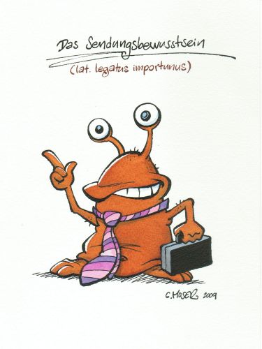 Monster des Alltags: "Das Sendungsbewusstsein" Tusche/Aquarell