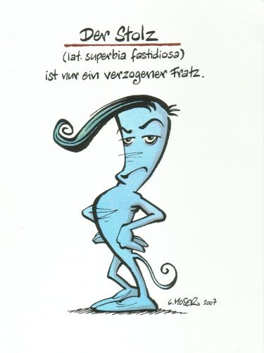 Monster des Alltags: "Der Stolz" Tusche/Aquarell