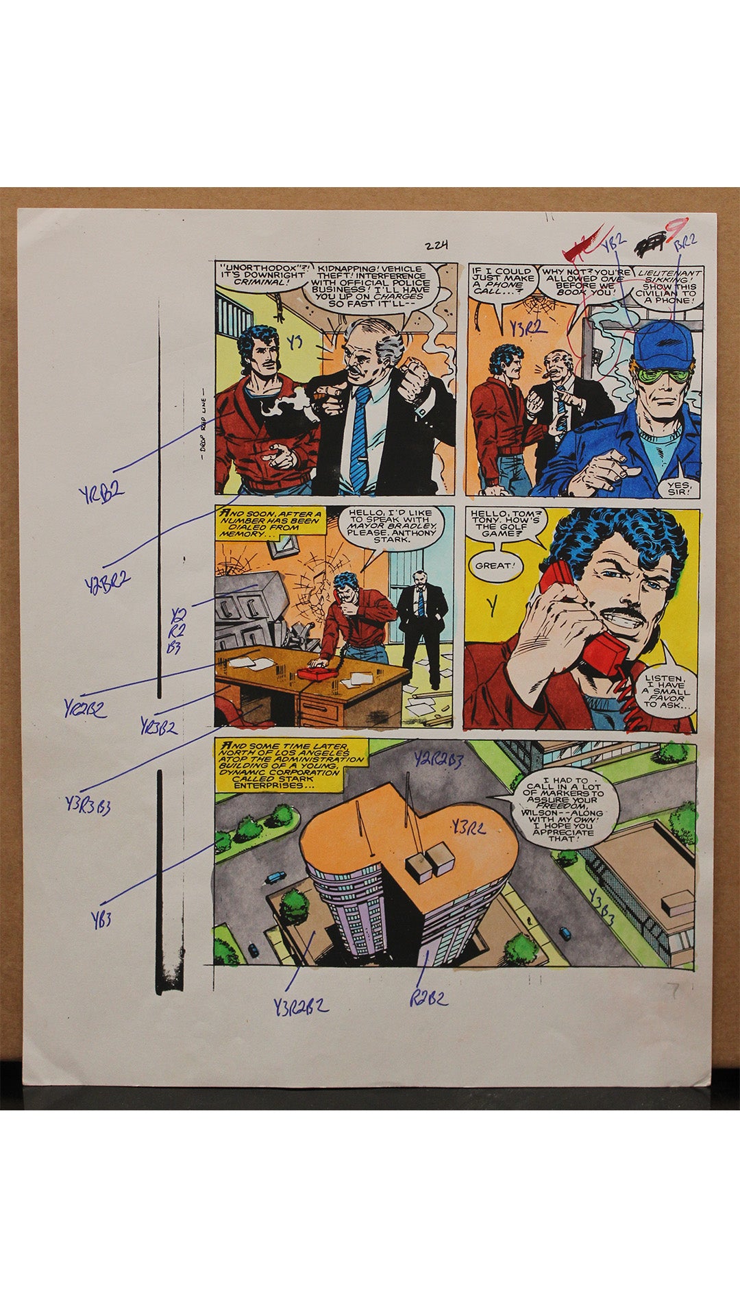 Iron Man v1 #224 Original Color Art Page