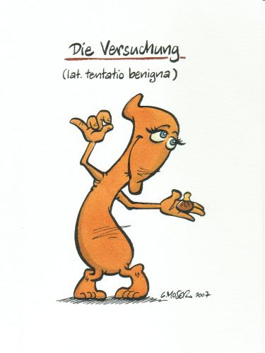 Monster des Alltags: "Die Versuchung" Tusche/Aquarell