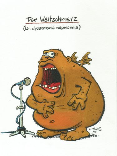 Monster des Alltags: "Der Weltschmerz" Tusche/Aquarell