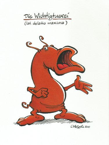 Monster des Alltags: "Die Wichtigtuerei" Tusche/Aquarell