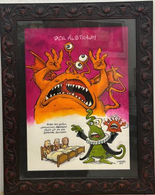 Monster des Alltags: "Der Albtraum" Tusche/Aquarell
