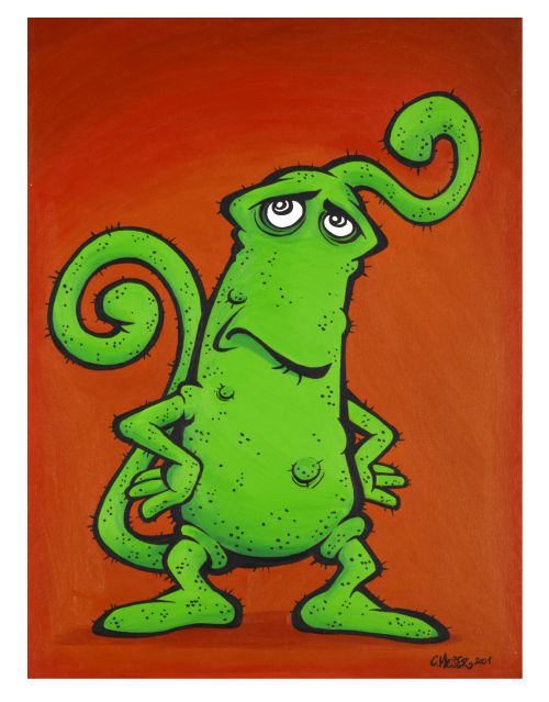 Monster des Alltags:  "Das schlechte Gewissen" Acryl auf Leinwand