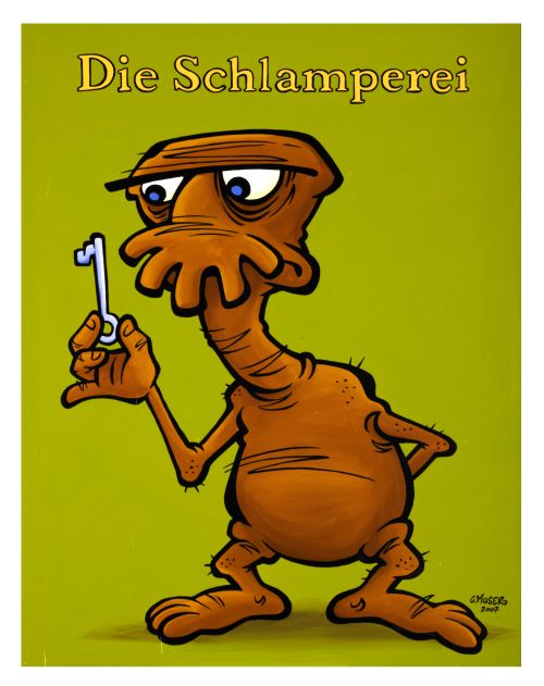 Monster des Alltags:  "Die Schlamperei" Acryl auf Leinwand