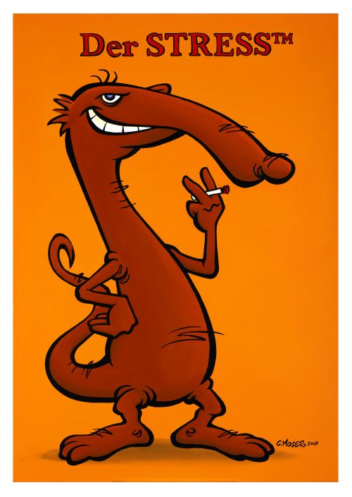 Monster des Alltags:  "Der Stress" Acryl auf Leinwand