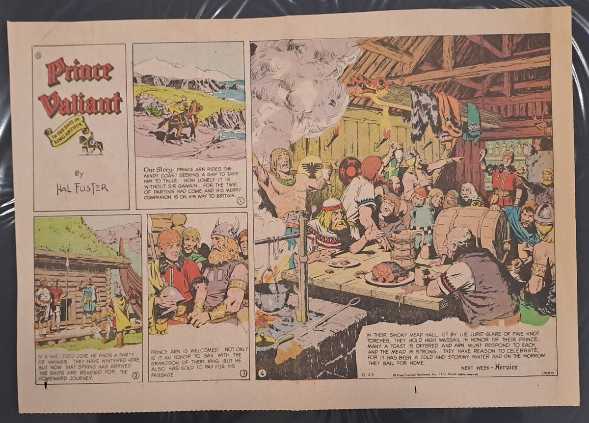 Prinz Eisenherz - Prince Valiant Original Zeitungsseiten - 1974 komplett