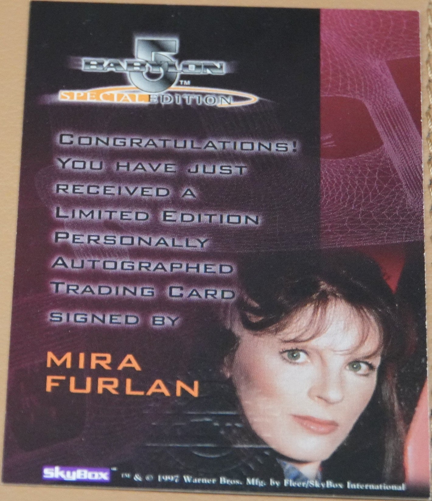 Babylon 5 Autographed Trading Card: Mira Furlan