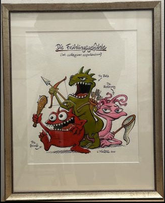 Monster des Alltags: "Die Frühlingsgefühle" Tusche/Aquarell