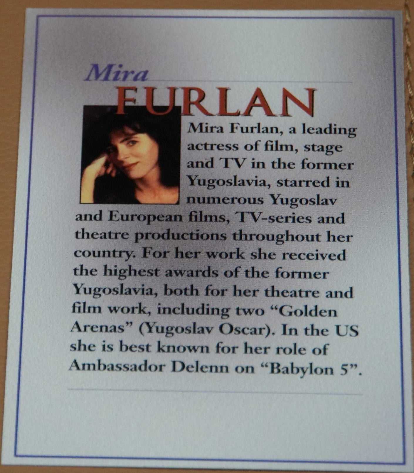 Babylon 5 Special Edition Special Card: Mira Furlan