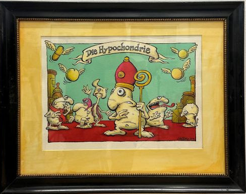 Monster des Alltags: "Die Hypochondrie" Tusche/Aquarell